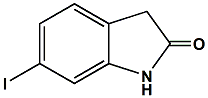 Chemical diagram for 6-iodoxindole Cas # 919103-45-0